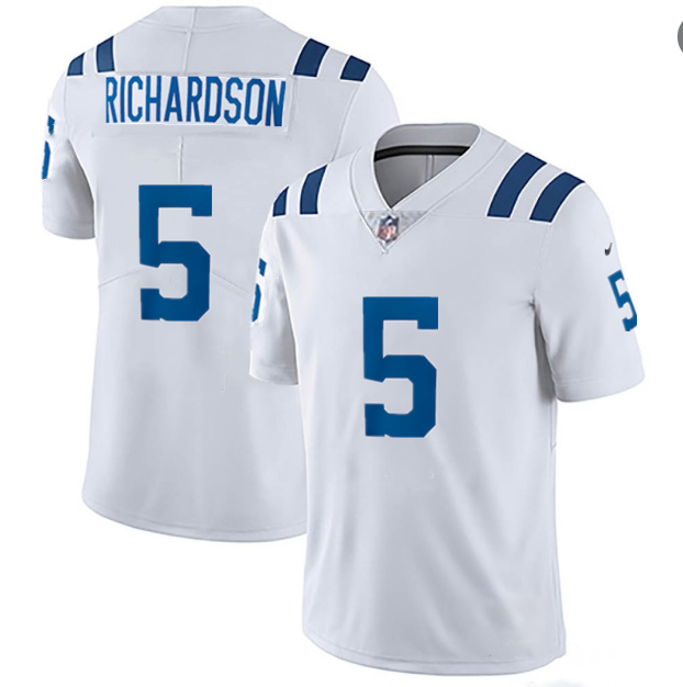 Men's Indianapolis Colts #5 Anthony Richardson White 2023 Draft Vapor Untouchable Stitched Football Jersey